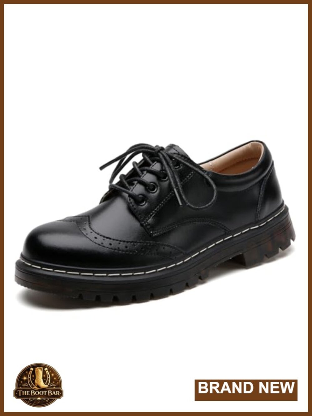 Women's Vegan Leather Wingtip Brogue Oxford Shoes Non-Slip